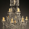 Late 19th century Italian iron and crystal 12 arm chandelier, circa 1890.