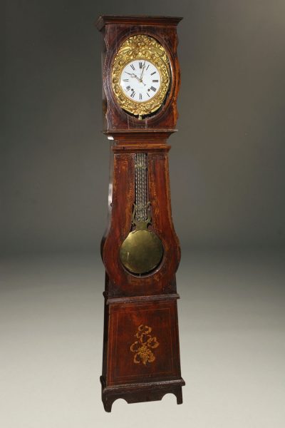 Mid 19th century French Comtoise/Morbier tall case clock with 8 day movement, circa 1870.