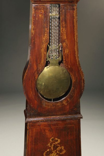Mid 19th century French Comtoise/Morbier tall case clock with 8 day movement, circa 1870.