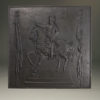 Early 19th century French fireback with a depiction of Napoleon on his horse, circa 1810.