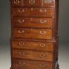 Very nice period Chippendale style mahogany English chest on chest with pull out writing surface, circa 1770.