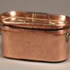 Late 18th century French hand wrought copper daubiere with lid and iron handles, circa 1780.