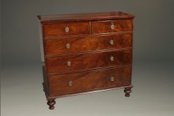 Mid 19th century English chest of drawers in mahogany