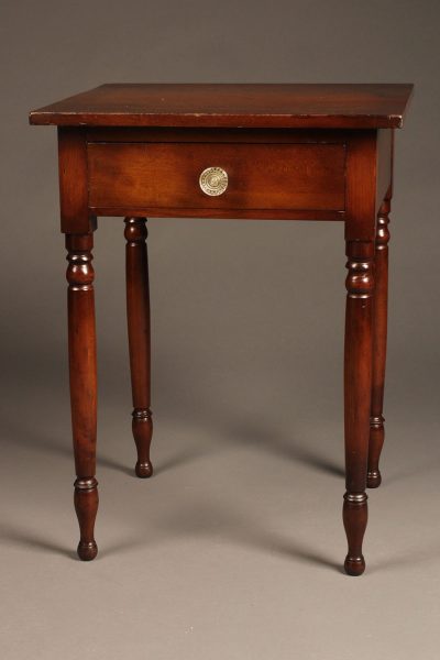 19th century American cherry wood stand table with drawer