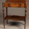 Mahogany English chair side book stand with lower self
