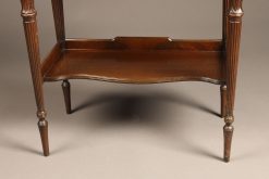 Mahogany English chair side book stand with lower self