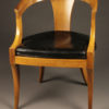 Nice mahogany arm chair with leather seat made by Kittenger