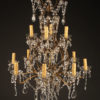Late 19th century iron and crystal Italian chandelier with 12 arms