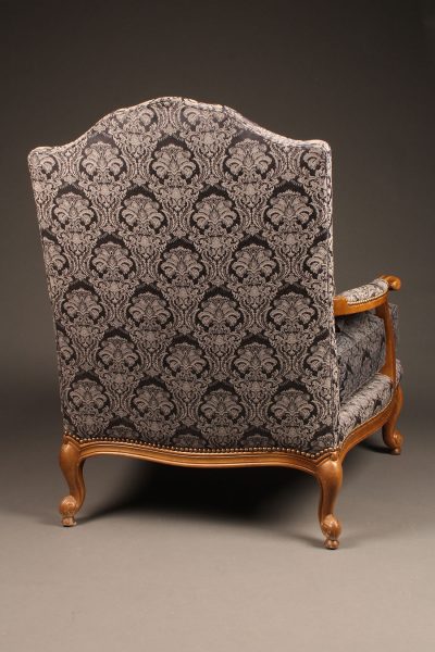 Nice pair of custom oversized arm chairs in the French Louis XV style.