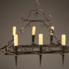 Late 19th century rectangular French 8 arm iron chandelier,