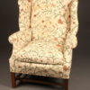 Chippendale style wingback armchair with marlborough legs