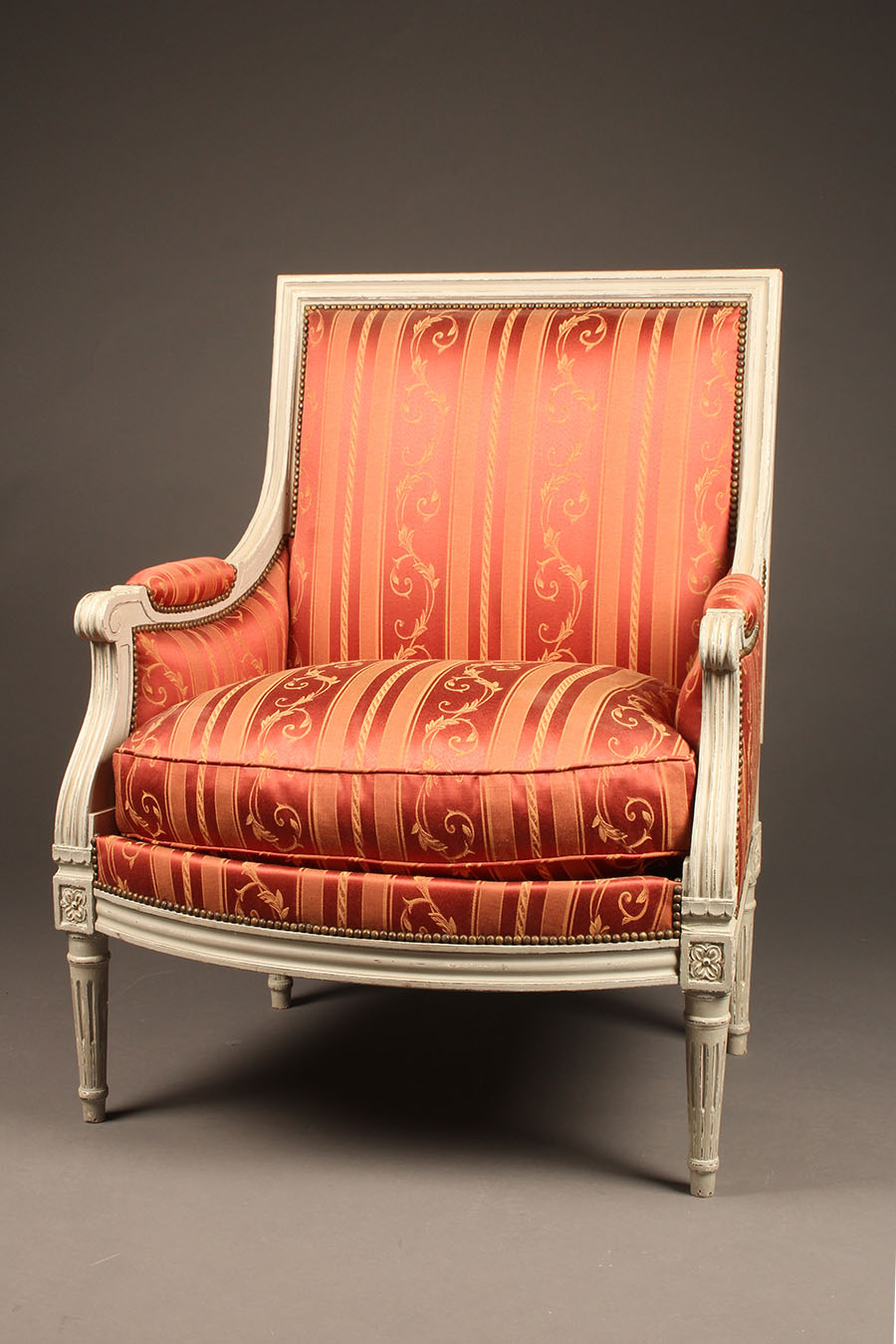 Louis xvi walnut bergere arm chairs