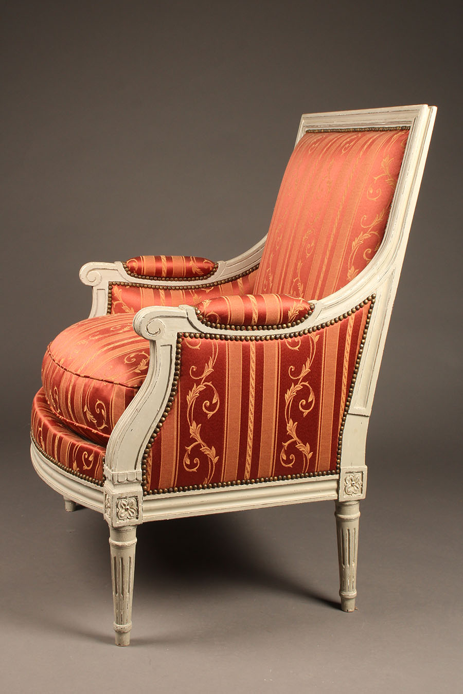 Antique Louis XVI styled painted bergère chair