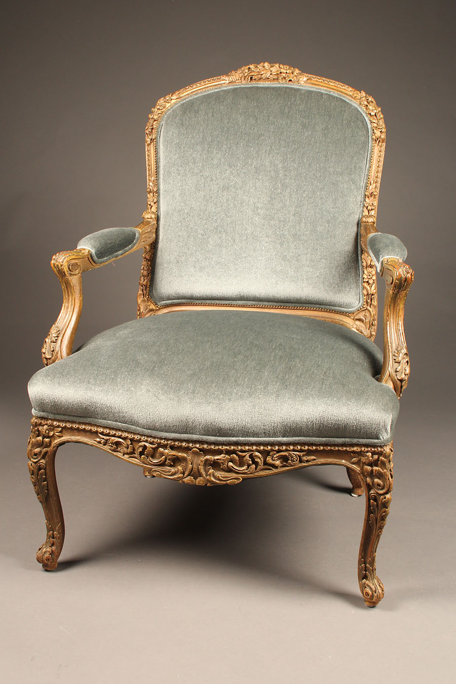 Antique Pair Of French Louis Xv Bergre Chairs