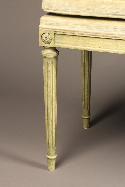 Louis XVI style polychromed bench with pad.