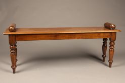 Mahogany waiting bench with nicely turned legs