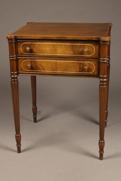 Two drawer Sheraton style mahogany end table