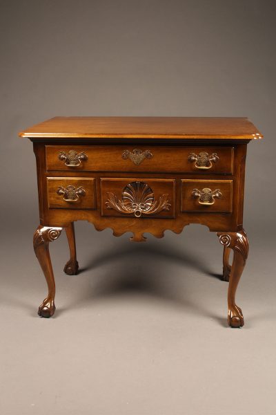 Mahogany Chippendale style low boy with ball and claw feet