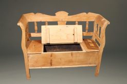 Swedish pine bench with arms and storage