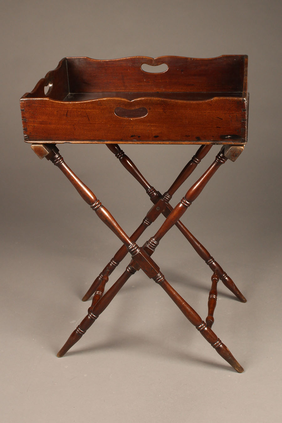 old British Butlers Tray aus edlem Holz Victorianisches Butler Tablett 