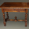 Early 19th century French Louis XIV style country walnut work table with drawer