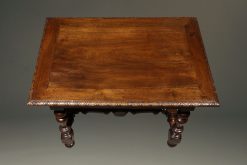 Early 19th century French Louis XIV style country walnut work table with drawer