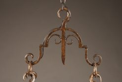 Late 19th century French wrought iron chandelier with 8 lights