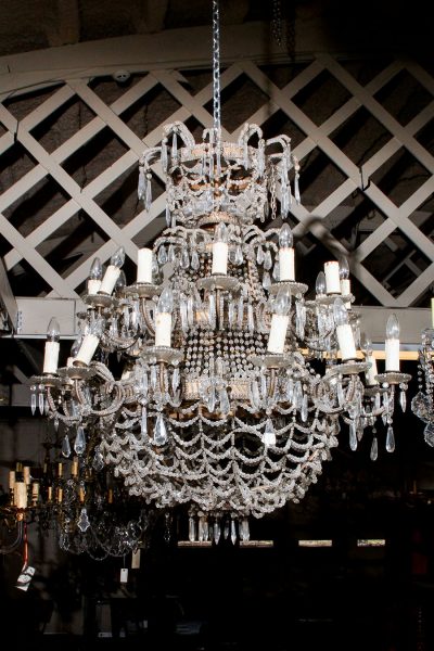 Late 19th century Italian bronze and crystal chandelier with 24 lights from Torino