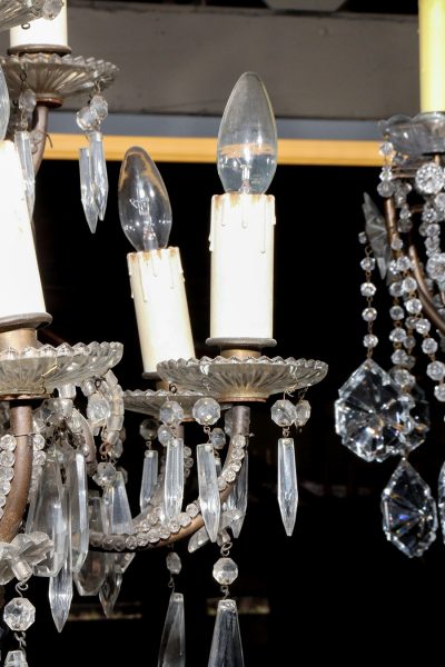 Late 19th century Italian bronze and crystal chandelier with 24 lights from Torino