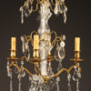 19th century French dorè bronze chandelier with crystals and 4 arms