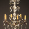 French bronze and crystal chandelier with six arms and nickel plating
