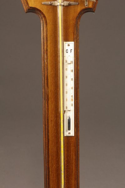 Mid 19th century mahogany Dutch stick barometer and thermometer "H.A. Reens, Rotterdam"