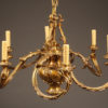 1920's French bronze 8 arm chandelier.