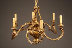 1920's French bronze 8 arm chandelier.