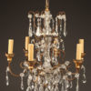 Late 19th century French iron, wood and crystal chandelier with 6 arms