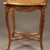 19th century French Louis XV style caned oak stool.