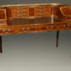 Custom English Carlton House desk in elm and burl elm