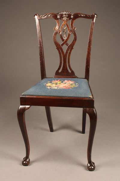 19th century English Chippendale style side chair with ball and claw feet