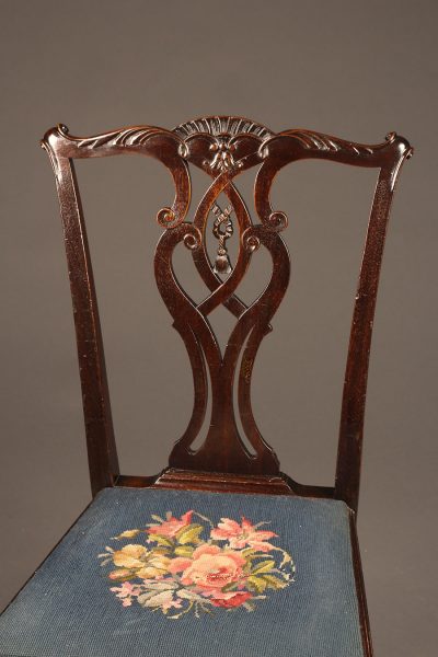 19th century English Chippendale style side chair with ball and claw feet