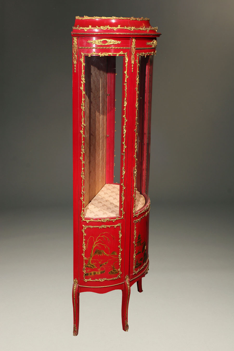 Red cheap curio cabinet