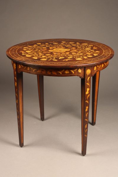 Late 19th century nicely inlaid round Dutch table