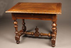 Early 19th century French Louis XVI style walnut work table with drawer