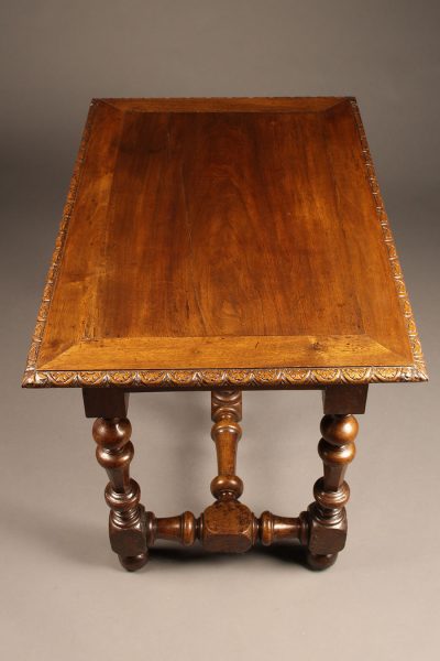 Early 19th century French Louis XVI style walnut work table with drawer